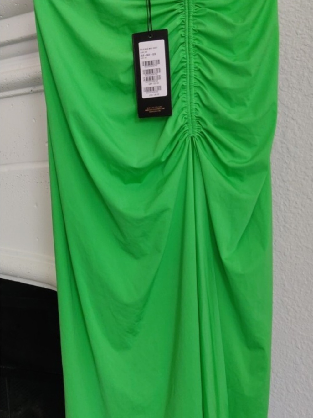 Cover up VIX Ruched Lime Green beach Midi Skirt